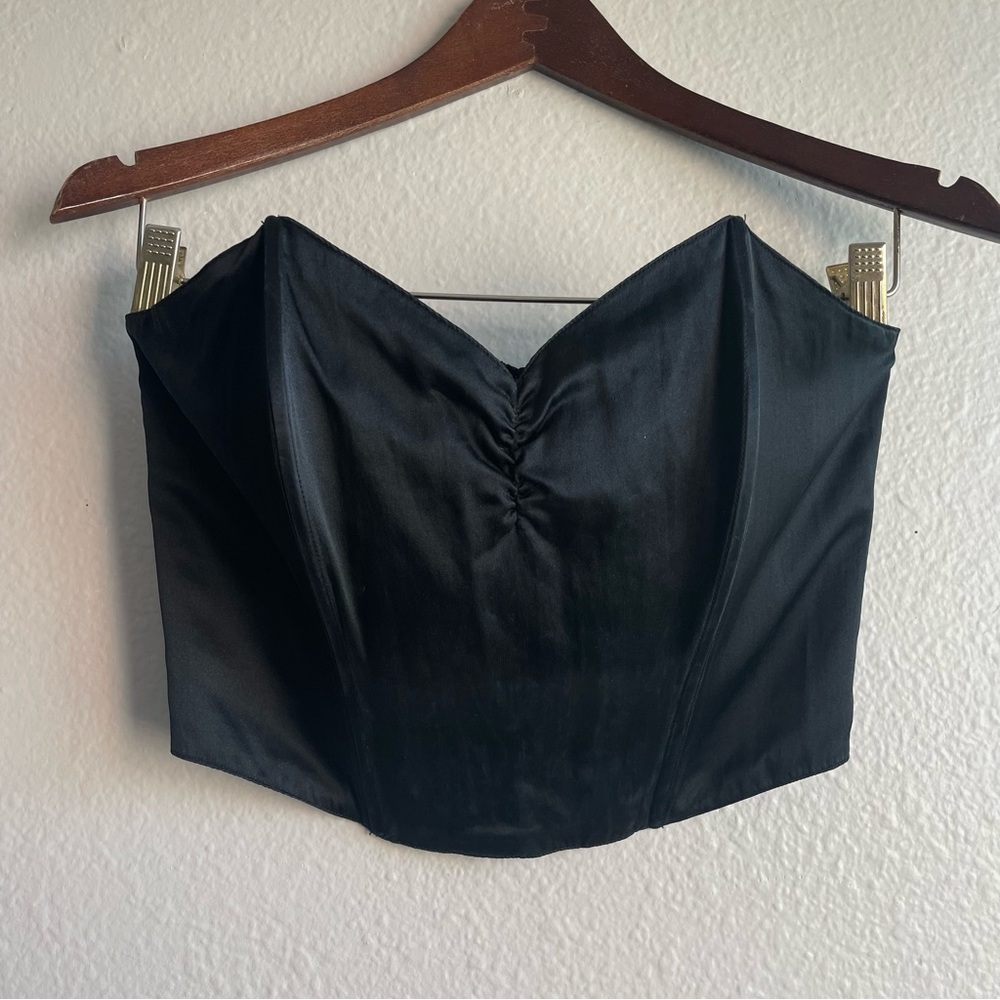 Vintage Victoria's Secret Black Silk Corset Top